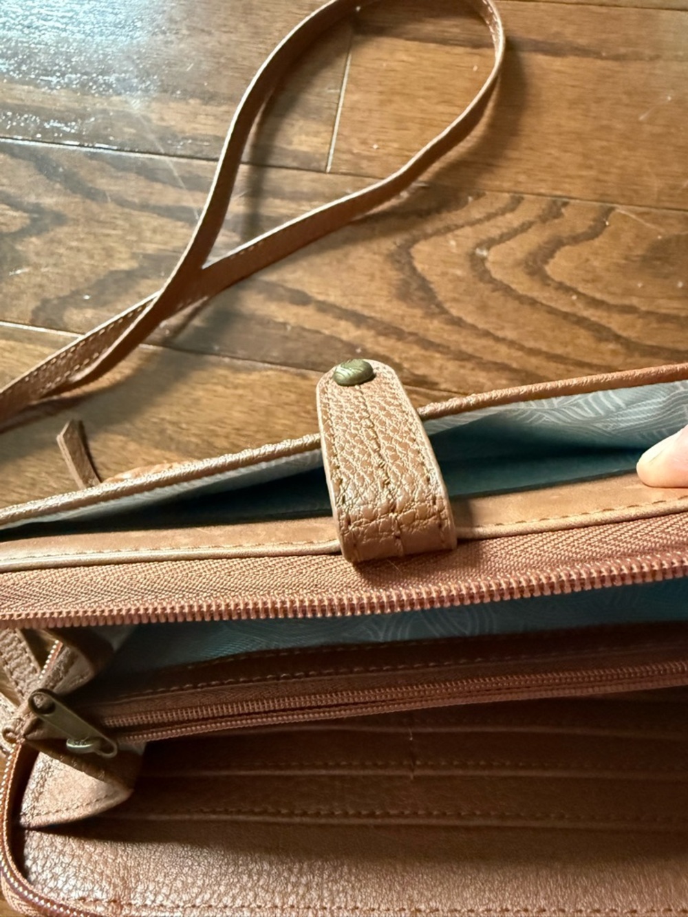 The Sak Brown Embossed Leather smartphone Crossbody Bag - Picture 9 of 11